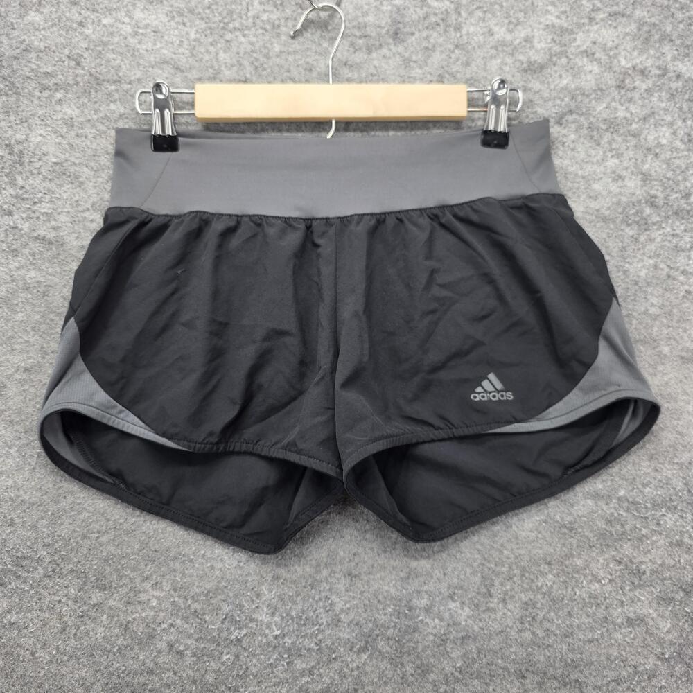 Adidas Running Shorts Womens Small Black Gray AEROREADY 3 Inch Liner Reflective